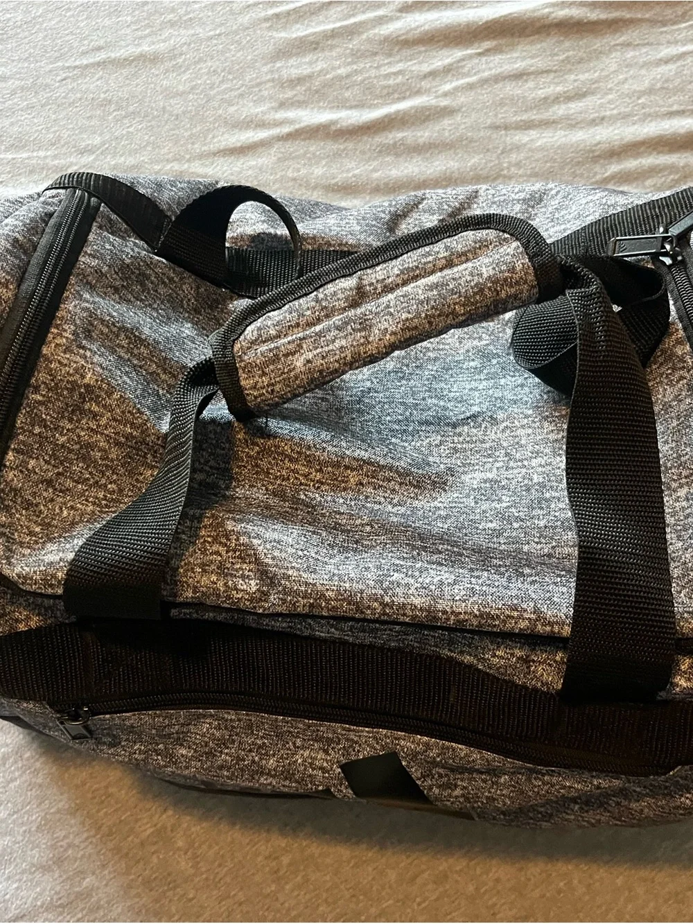 adidas Gray Heather Duffel Bag with Black Logo
